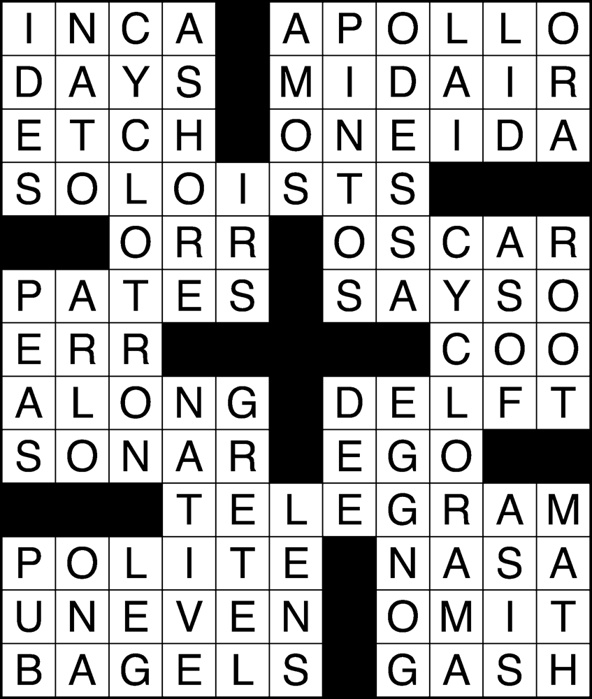 Fall 2020 Crossword Puzzle Answers